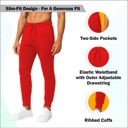 Black & Red & Navy (Tech) XXXL Men’s Tech Fleece Jogger Sweatpants (3 Pack) - Ideal for Training or Casual Wear